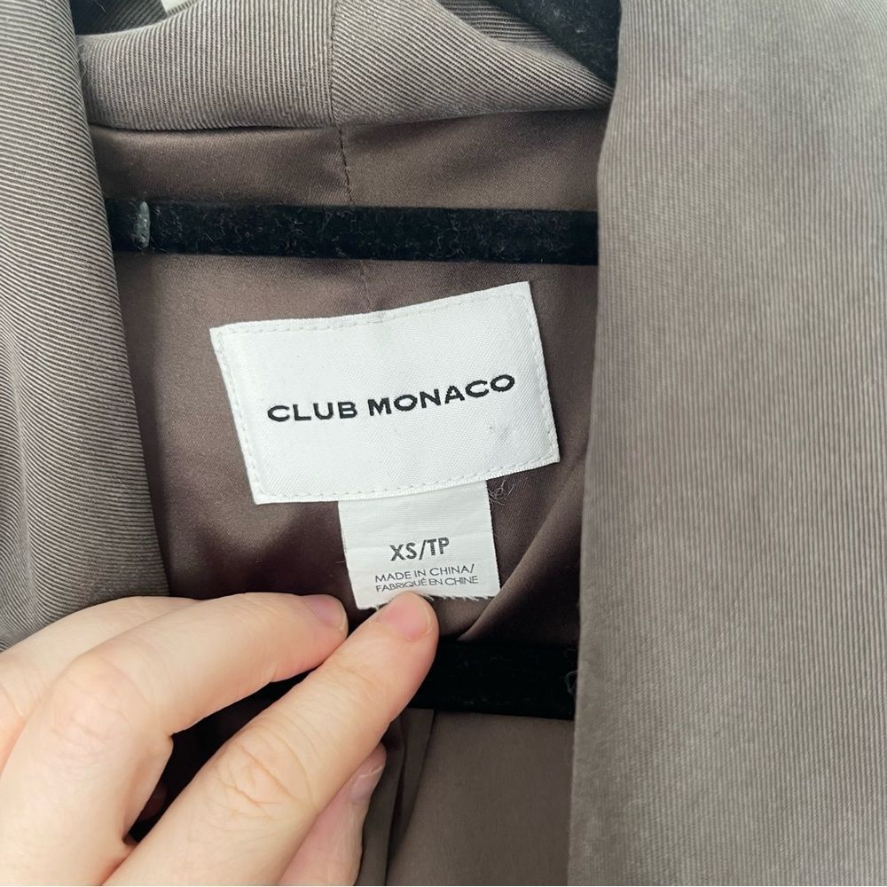 Club Monaco Olive Belted Trench Coat - Picture 4 of 7